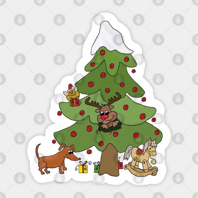 Witziger Weihnachtsbaum Sticker by Blumchen